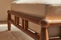 Gio Dining Bench -SIXPENNY STORE Gio Dining Bench cotton canvas beach walk product PDP6 heritage ash