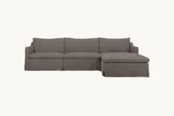 Amelia Chaise Sectional Slipcover Only 30 Amelia Chaise Sectional Slipcover Only -SIXPENNY STORE amelia chaise sectional cotton canvas moon dust product 4 pc slipcover