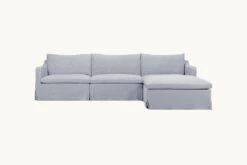 Amelia Chaise Sectional Slipcover Only 36 Amelia Chaise Sectional Slipcover Only -SIXPENNY STORE amelia chaise sectional washed cotton linen dried lavender product 4 pc slipcover