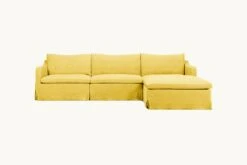 Amelia Chaise Sectional Slipcover Only 38 Amelia Chaise Sectional Slipcover Only -SIXPENNY STORE amelia chaise sectional washed cotton linen lemon ice product 4 pc slipcover
