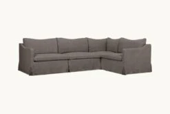 Amelia L-Shape Sectional Slipcover Only -SIXPENNY STORE amelia lshape sectional cotton canvas moon dust product slipcover