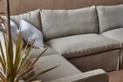 Amelia L-Shape Sectional -SIXPENNY STORE amelia lshape sectional medium weight linen jasmine rice product PDP6