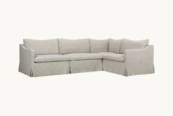 Amelia L-Shape Sectional Slipcover Only -SIXPENNY STORE amelia lshape sectional medium weight linen jasmine rice product slipcover