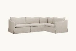 Amelia L-Shape Sectional Slipcover Only -SIXPENNY STORE amelia lshape sectional washed cotton linen blanched almond product slipcover