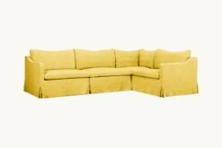 Amelia L-Shape Sectional Slipcover Only -SIXPENNY STORE amelia lshape sectional washed cotton linen lemon ice product slipcover