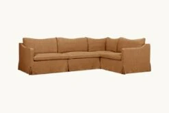 Amelia L-Shape Sectional Slipcover Only -SIXPENNY STORE amelia lshape sectional washed cotton linen sweet potato product slipcover