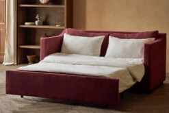 Amelia Sleeper Sofa -SIXPENNY STORE amelia sleeper sofa thread dyed cotton linen summer plum product pdp9 full