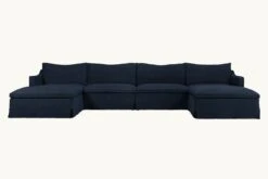 Amelia U-Shape Sectional Slipcover Only 29 Amelia U-Shape Sectional Slipcover Only -SIXPENNY STORE amelia ushape sectional cotton canvas ancient indigo product slipcover