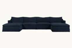Amelia U-Shape Sectional -SIXPENNY STORE amelia ushape sectional cotton canvas ancient indigo product f02580cd 791c 4ef4 b88d b671662a5faa