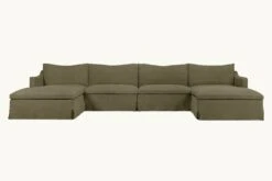 Amelia U-Shape Sectional -SIXPENNY STORE amelia ushape sectional cotton canvas quiet sage product b08959fb e8de 4a7c befb e0b253b5cc44