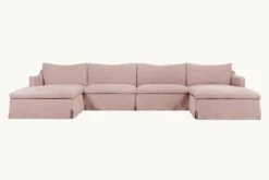 Amelia U-Shape Sectional -SIXPENNY STORE amelia ushape sectional cotton linen sundazed coral product b8ec638c 451a 4d2b b3b3 736b2c1ef283