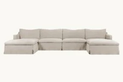 Amelia U-Shape Sectional Slipcover Only 35 Amelia U-Shape Sectional Slipcover Only -SIXPENNY STORE amelia ushape sectional washed cotton linen blanched almond product slipcover