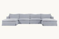 Amelia U-Shape Sectional Slipcover Only 36 Amelia U-Shape Sectional Slipcover Only -SIXPENNY STORE amelia ushape sectional washed cotton linen dried lavender product slipcover