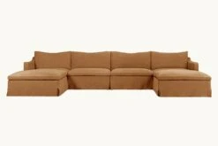Amelia U-Shape Sectional Slipcover Only 39 Amelia U-Shape Sectional Slipcover Only -SIXPENNY STORE amelia ushape sectional washed cotton linen sweet potato product slipcover