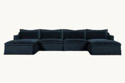 Amelia U-Shape Sectional Slipcover Only 31 Amelia U-Shape Sectional Slipcover Only -SIXPENNY STORE amelia ushape sectional washed cotton velvet star sapphire product slipcover