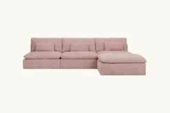 Aria Chaise Sectional Slipcover Only 28 Aria Chaise Sectional Slipcover Only -SIXPENNY STORE aria chaise sectional cotton linen sundazed coral product slipcover