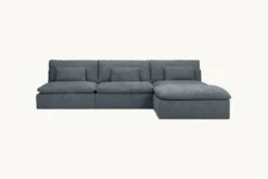 Aria Chaise Sectional Slipcover Only 37 Aria Chaise Sectional Slipcover Only -SIXPENNY STORE aria chaise sectional light weight linen black pepper product slipcover