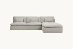 Aria Chaise Sectional Slipcover Only 25 Aria Chaise Sectional Slipcover Only -SIXPENNY STORE aria chaise sectional medium weight linen jasmine rice product slipcover