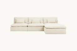 Aria Chaise Sectional Slipcover Only 38 Aria Chaise Sectional Slipcover Only -SIXPENNY STORE aria chaise sectional medium weight linen warm oatmeal product slipcover