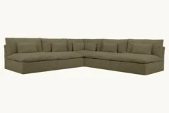 Aria Corner Sectional Slipcover Only 29 Aria Corner Sectional Slipcover Only -SIXPENNY STORE aria corner sectional cotton canvas quiet sage product slipcover