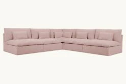 Aria Corner Sectional Slipcover Only 28 Aria Corner Sectional Slipcover Only -SIXPENNY STORE aria corner sectional cotton linen sundazed coral product slipcover
