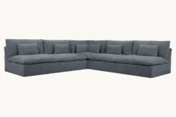 Aria Corner Sectional Slipcover Only 37 Aria Corner Sectional Slipcover Only -SIXPENNY STORE aria corner sectional light weight linen black pepper product slipcover