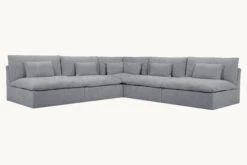 Aria Corner Sectional Slipcover Only 36 Aria Corner Sectional Slipcover Only -SIXPENNY STORE aria corner sectional light weight linen ink cap product slipcover