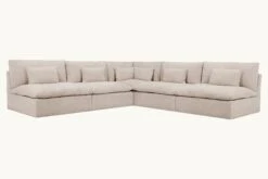 Aria Corner Sectional Slipcover Only 35 Aria Corner Sectional Slipcover Only -SIXPENNY STORE aria corner sectional light weight linen oat flour product slipcover
