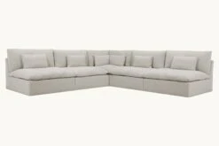 Aria Corner Sectional Slipcover Only 25 Aria Corner Sectional Slipcover Only -SIXPENNY STORE aria corner sectional medium weight linen jasmine rice product slipcover