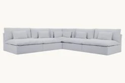 Aria Corner Sectional Slipcover Only 39 Aria Corner Sectional Slipcover Only -SIXPENNY STORE aria corner sectional medium weight linen poppy seed product slipcover