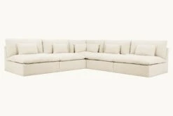 Aria Corner Sectional Slipcover Only 38 Aria Corner Sectional Slipcover Only -SIXPENNY STORE aria corner sectional medium weight linen warm oatmeal product slipcover