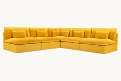 Aria Corner Sectional Slipcover Only 34 Aria Corner Sectional Slipcover Only -SIXPENNY STORE aria corner sectional washed cotton velvet amber coast product slipcover