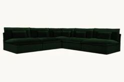 Aria Corner Sectional Slipcover Only 33 Aria Corner Sectional Slipcover Only -SIXPENNY STORE aria corner sectional washed cotton velvet emerald city product slipcover