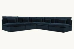 Aria Corner Sectional Slipcover Only 32 Aria Corner Sectional Slipcover Only -SIXPENNY STORE aria corner sectional washed cotton velvet star sapphire product slipcover