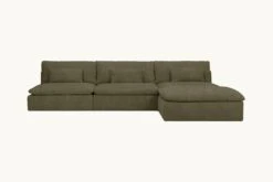 Aria Grande Chaise Sectional Slipcover Only 27 Aria Grande Chaise Sectional Slipcover Only -SIXPENNY STORE aria grande chaise sectional cotton canvas quiet sage product 4 pc slipcover