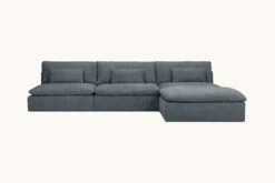 Aria Grande Chaise Sectional Slipcover Only 33 Aria Grande Chaise Sectional Slipcover Only -SIXPENNY STORE aria grande chaise sectional light weight linen black pepper product 4 pc slipcover