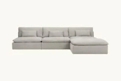 Aria Grande Chaise Sectional Slipcover Only 39 Aria Grande Chaise Sectional Slipcover Only -SIXPENNY STORE aria grande chaise sectional medium weight linen jasmine rice product 4 pc slipcover