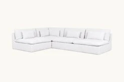 Aria Grande L-Shape Sectional Slipcover Only -SIXPENNY STORE aria grande lshape cotton linen pacific pearl product slipcover