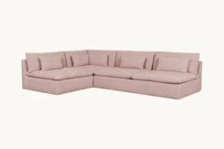 Aria Grande L-Shape Sectional Slipcover Only -SIXPENNY STORE aria grande lshape cotton linen sundazed coral product slipcover