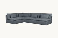 Aria Grande L-Shape Sectional Slipcover Only -SIXPENNY STORE aria grande lshape light weight linen black pepper product slipcover