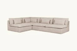 Aria Grande L-Shape Sectional Slipcover Only -SIXPENNY STORE aria grande lshape light weight linen oat flour product slipcover
