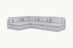 Aria Grande L-Shape Sectional Slipcover Only -SIXPENNY STORE aria grande lshape medium weight linen poppy seed product slipcover