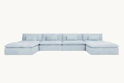 Aria Grande U-Shape Sectional Slipcover Only -SIXPENNY STORE aria grande ushape sectional cotton linen salt water product slipcover