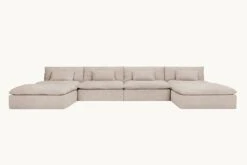 Aria Grande U-Shape Sectional 33 Aria Grande U-Shape Sectional -SIXPENNY STORE aria grande ushape sectional light weight linen oat flour product