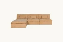 Aria Leather Chaise Sectional -SIXPENNY STORE aria leather chaise sectional meridian leather mojave glow product