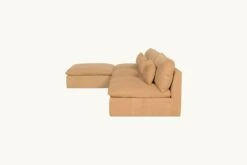 Aria Leather Chaise Sectional -SIXPENNY STORE aria leather chaise sectional meridian leather mojave glow product PDP3