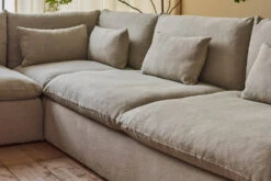 Aria L-Shape Sectional 25 Aria L-Shape Sectional -SIXPENNY STORE aria lshape medium weight linen jasmine rice product PDP6 long
