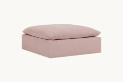 Aria Ottoman Slipcover Only -SIXPENNY STORE aria ottoman cotton linen sundazed coral product slipcover 17af2060 3838 4e76 8fbd a0b1c13914b8