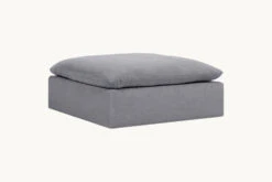 Aria Ottoman Slipcover Only -SIXPENNY STORE aria ottoman light weight linen ink cap product slipcover