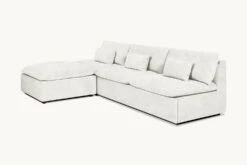 Aria Sleeper Chaise Sectional -SIXPENNY STORE aria sleeper chaise sectional recycled faux fur dandelion poof product